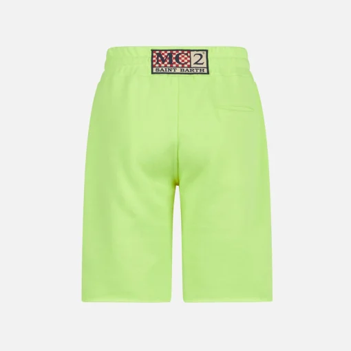 Bermuda da bambino in cotone giallo fluo
