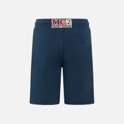 Bermuda da bambino in cotone blu navy