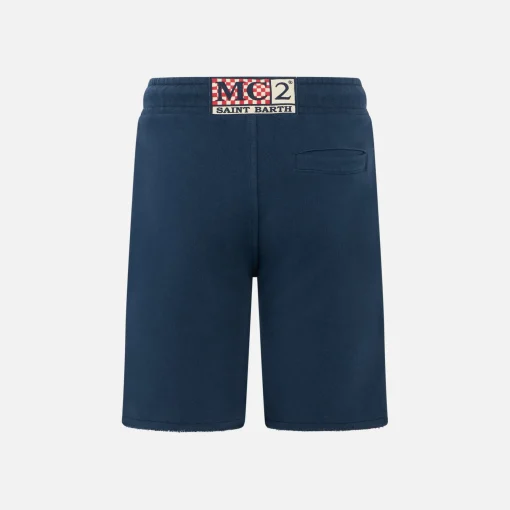 Bermuda da bambino in cotone blu navy