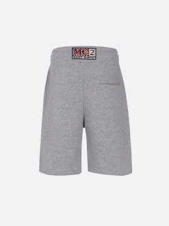 Bermuda da bambino in felpa di cotone grigio Randle Jr