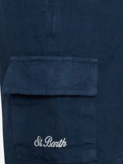 Bermuda da bambino in lino blu navy Marsiglia Jr