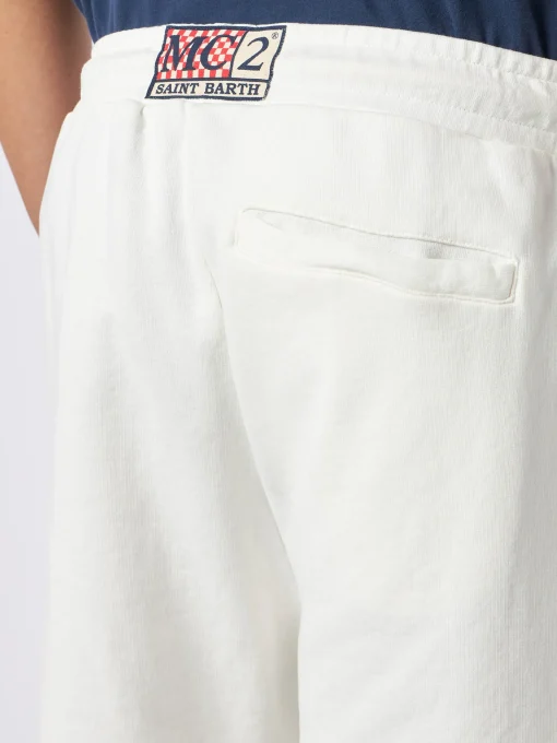 Bermuda da uomo in cotone bianco