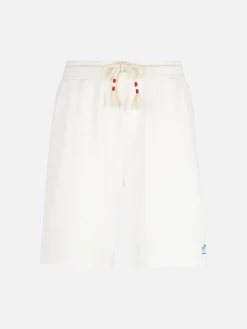 Bermuda da uomo in cotone bianco