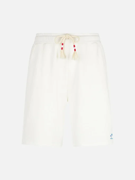 Bermuda da uomo in cotone bianco