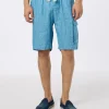 Bermuda da uomo in lino blu denim Marsiglia