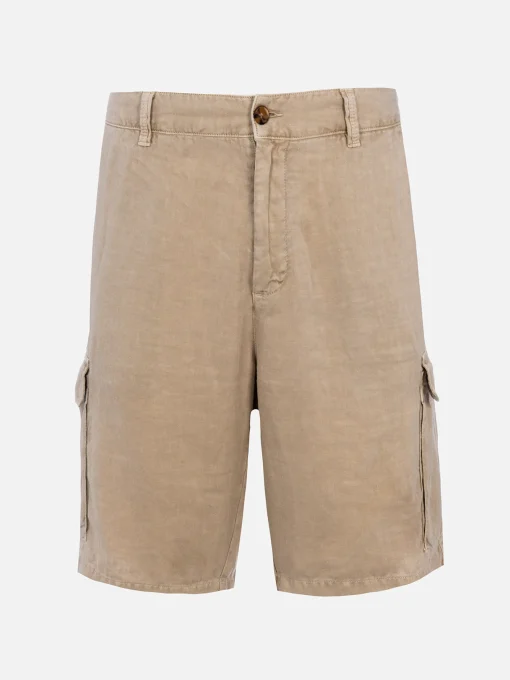 Bermuda da uomo in lino beige Rodi