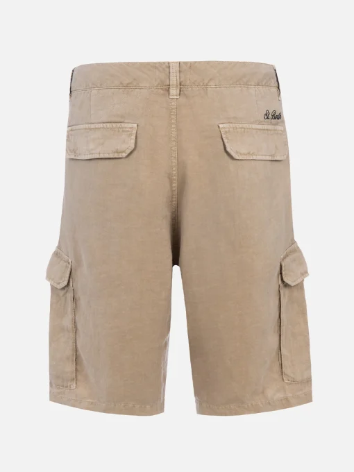 Bermuda da uomo in lino beige Rodi