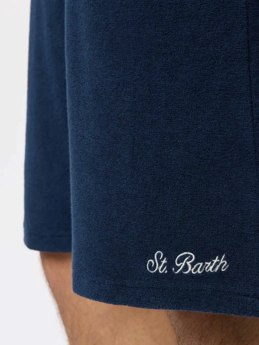 Bermuda da uomo in spugna blu navy Rande Sponge