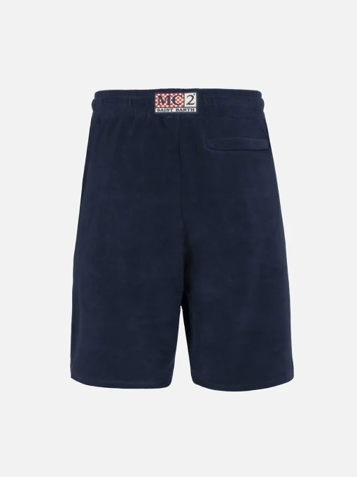Bermuda da uomo in spugna blu navy Rande Sponge