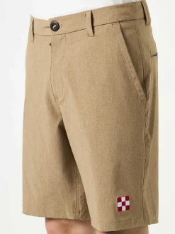 Bermuda da uomo in tessuto ripstop beige