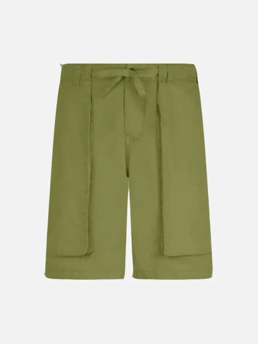 Bermuda da uomo verde militare con tasche laterali