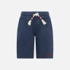 Bermuda in felpa blu da bambino con tasca
