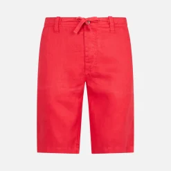 Bermuda in lino rosso