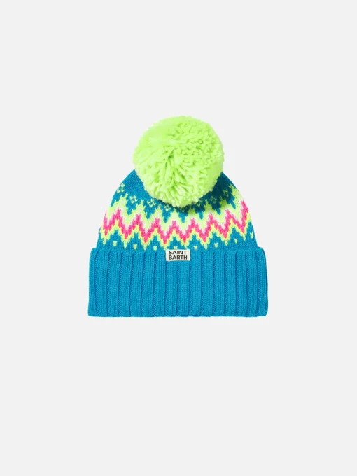 Berretto da bambina con pompon