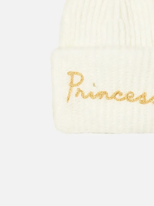 Berretto da bambina garzato e ultra morbido con ricamo Princess