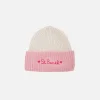 Berretto da bambina in maglia con ricamo St. Barth