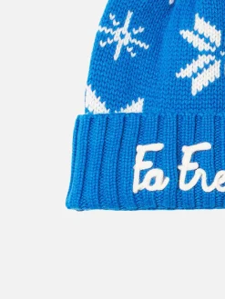 Berretto da bambino blu con fantasia norvegese