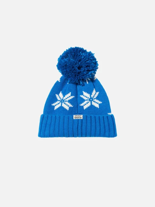 Berretto da bambino blu con fantasia norvegese