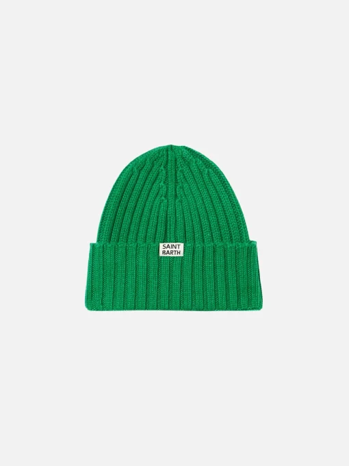 Berretto da bambino in maglia verde