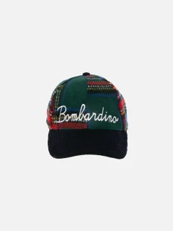 Berretto da baseball tartan con ricamo Bombardino