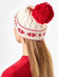 Berretto da donna bianco con pompon