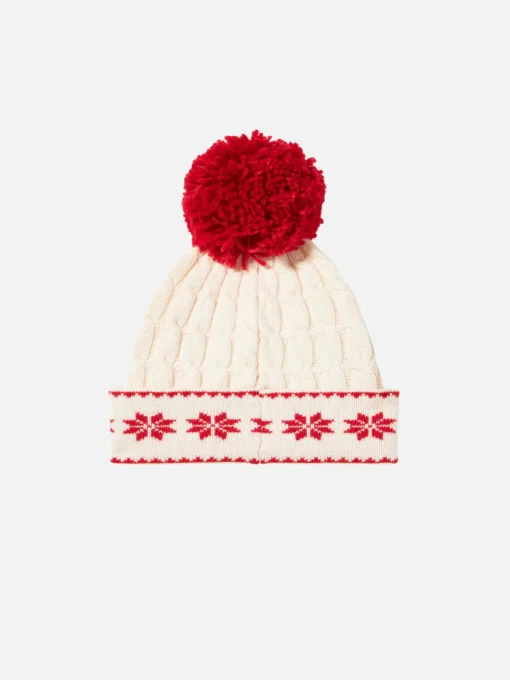 Berretto da donna bianco con pompon