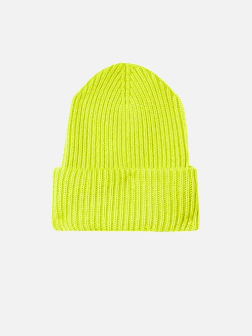 Berretto da uomo in maglia giallo fluo