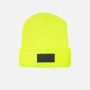 Berretto giallo fluo in maglia