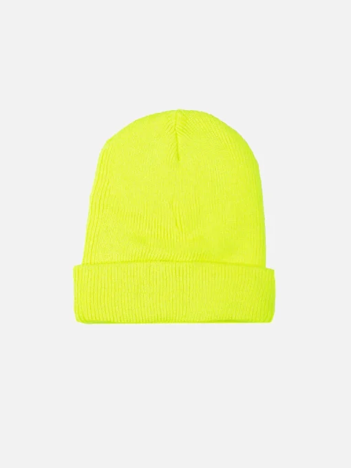 Berretto giallo fluo in maglia