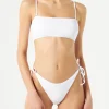 Bikini a bralette a costine bianco