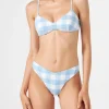 Bikini a bralette a quadretti con slip da bagno sgambato