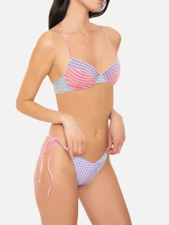 Bikini a bralette con ferretto a quadretti