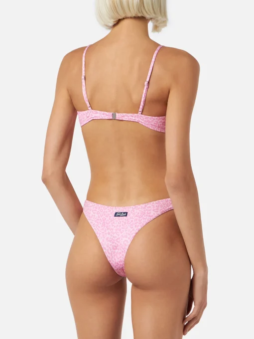 Bikini a bralette con stampa animalier