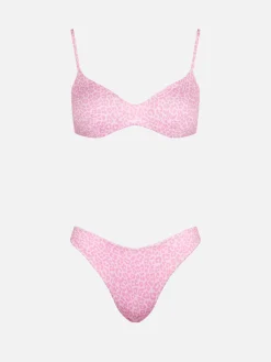 Bikini a bralette con stampa animalier
