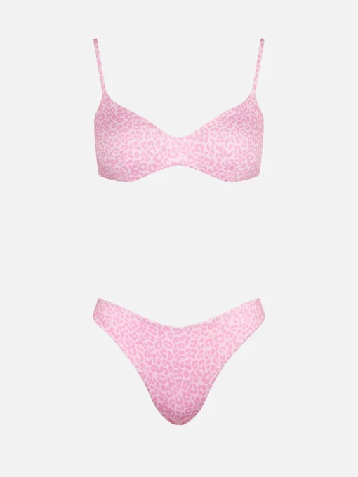 Bikini a bralette con stampa animalier