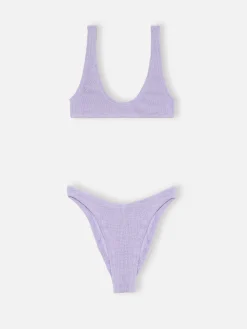 Bikini a bralette da donna lilla lurex micro crinkle Pamy Elise