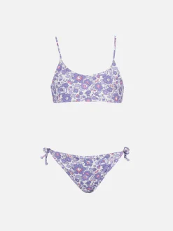 Bikini a bralette double face da bambina Jaiden | REALIZZATO CON TESSUTO LIBERTY
