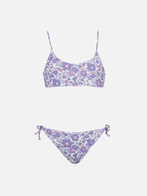 Bikini a bralette double face da bambina Jaiden | REALIZZATO CON TESSUTO LIBERTY