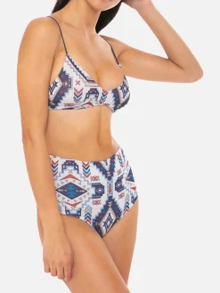 Bikini a bralette glitterato stile azteco
