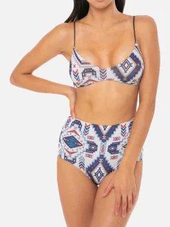 Bikini a bralette glitterato stile azteco