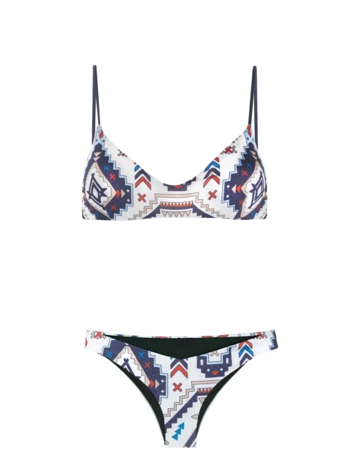 Bikini a bralette glitterato stile azteco