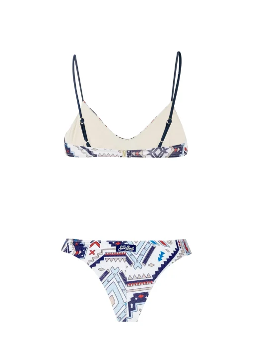 Bikini a bralette glitterato stile azteco