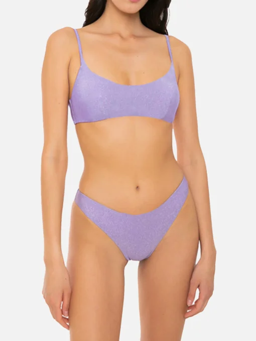 Bikini a bralette lurex lilla