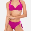 Bikini a bralette plissé fucsia