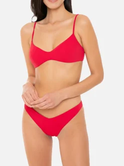 Bikini a bralette rosso da donna