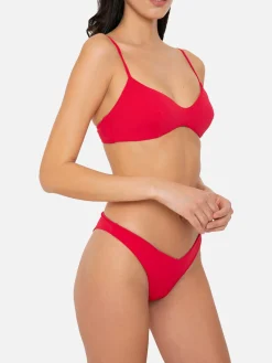 Bikini a bralette rosso da donna