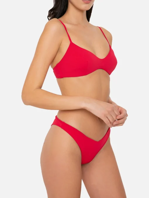 Bikini a bralette rosso da donna
