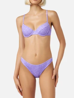 Bikini a bralette stampa animalier con slip da bagno sgambato
