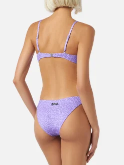 Bikini a bralette stampa animalier con slip da bagno sgambato