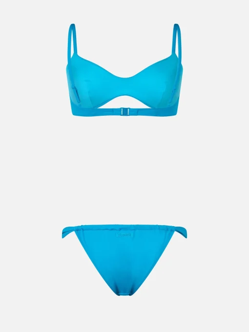 Bikini a bralette turchese scoop da donna May Noelle